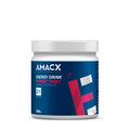 The image displays a container from the Amacx Giro d'Italia package, ideal for cycling tours. The predominantly blue container features white and red accents. It includes text indicating that it is an isotonic drink with electrolytes and has a weight of 320 grams.