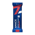 A blue and red energy nougat bar with the brand name "Amacx.com" and the flavor "Cranberry" displayed on the wrapper. Weighing 37 grams, it offers a soft bite texture. The packaging features a large number 7 design along with product details, making it an essential part of the Amacx Endurance Bundle to boost your energy levels.